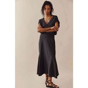 FREE PEOPLE BEACH MARLOW BLACK MIDI SZ LARGE DRESS